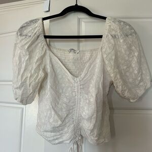 Elegant White Puff Sleeve LUSH Top
